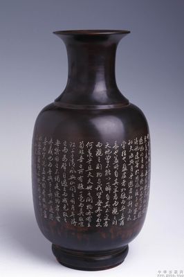 坭興陶工藝美術品-中虎花瓶 - 古玩拍賣交易